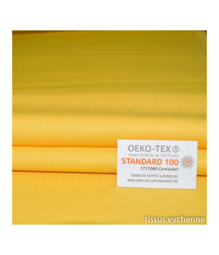 Tissu coton - Oekotex -  jaune soleil