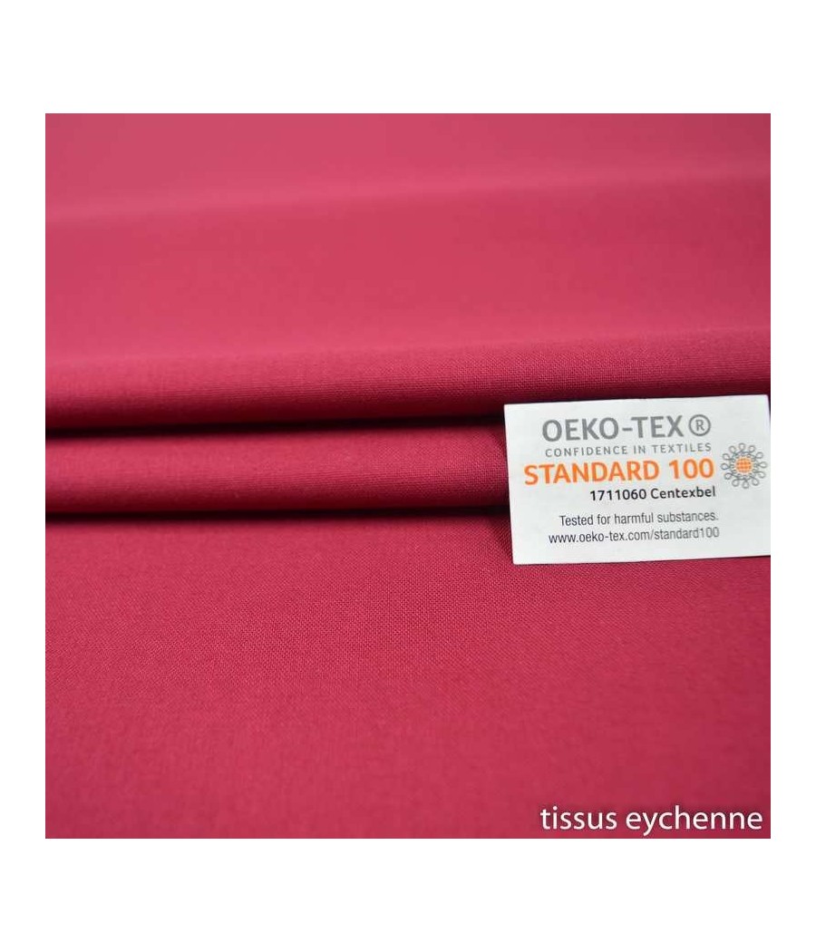 Tissu coton - 1m50 - Oekotex - bordeaux