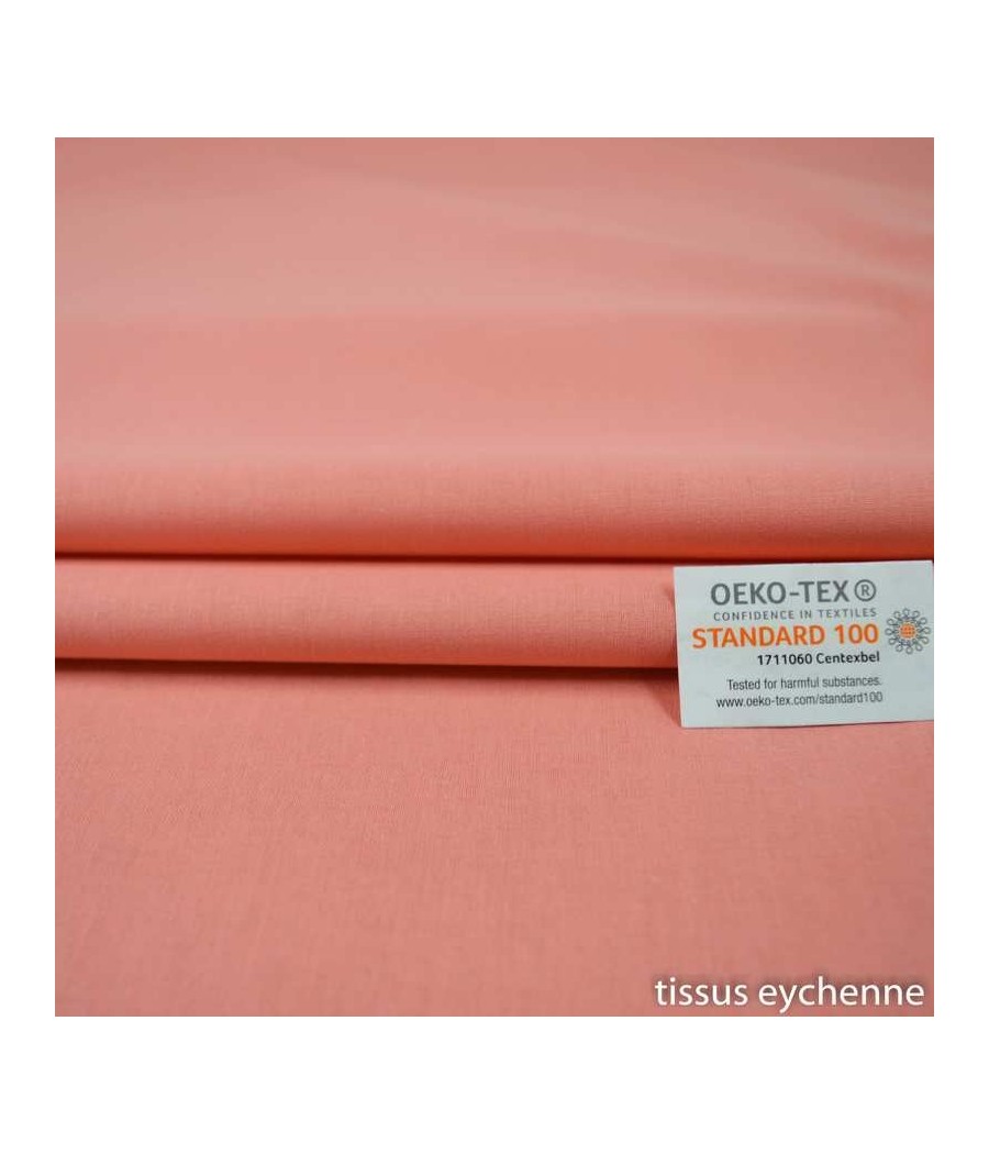 Tissu coton corail Oeko-tex