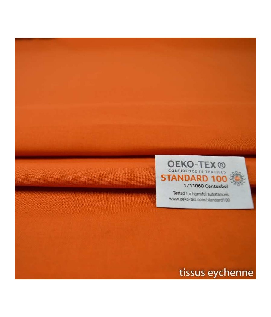 Tissu coton orange Oeko-tex