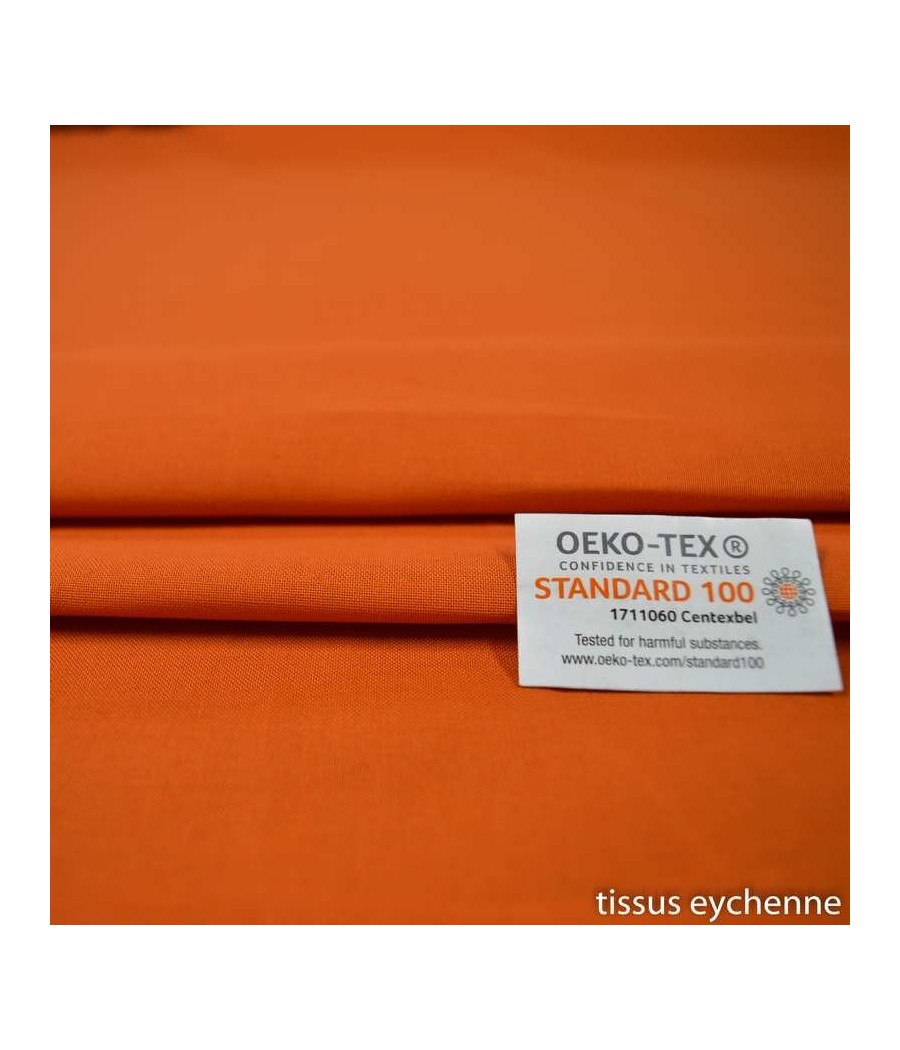 Tissu coton - 1m50 - Oekotex - orange