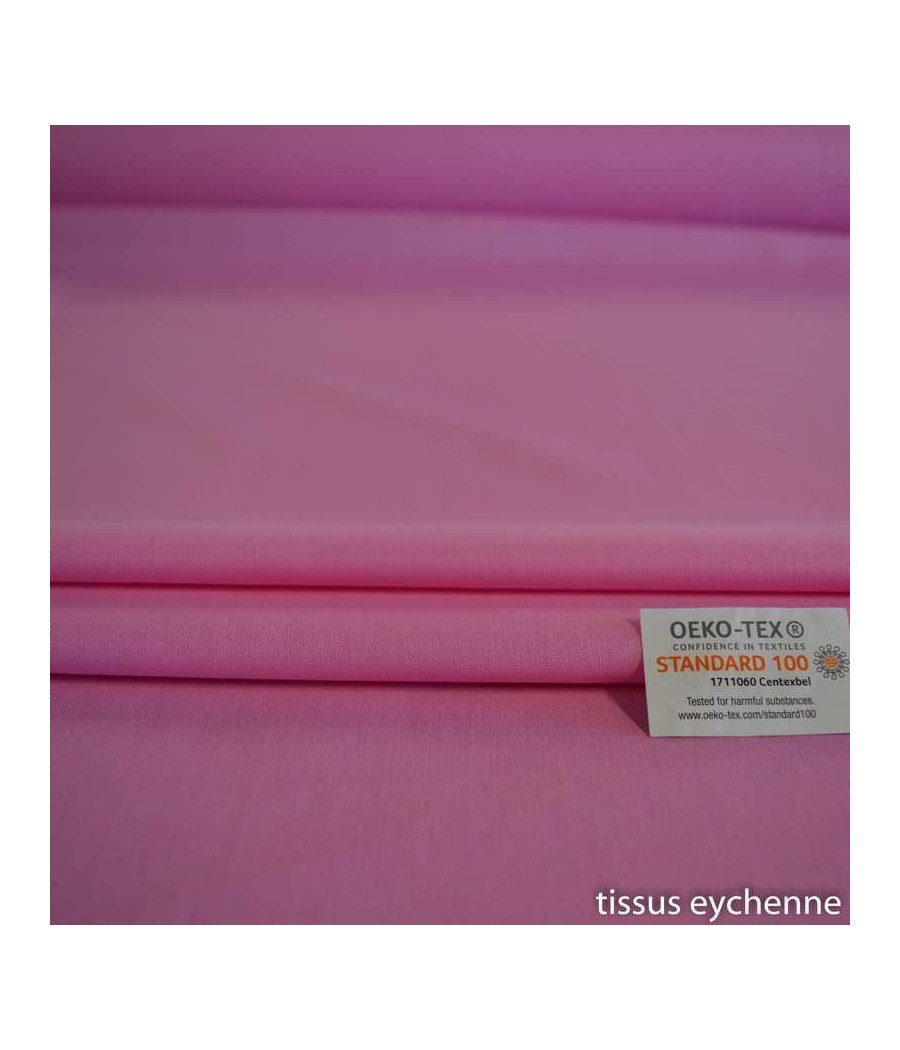 Tissu coton rose orchidée oekotex