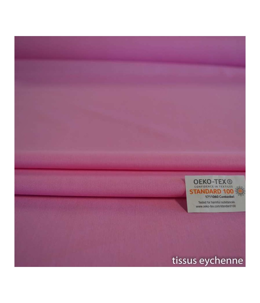 Tissu coton - 1m50 - oekotex - rose orchidée