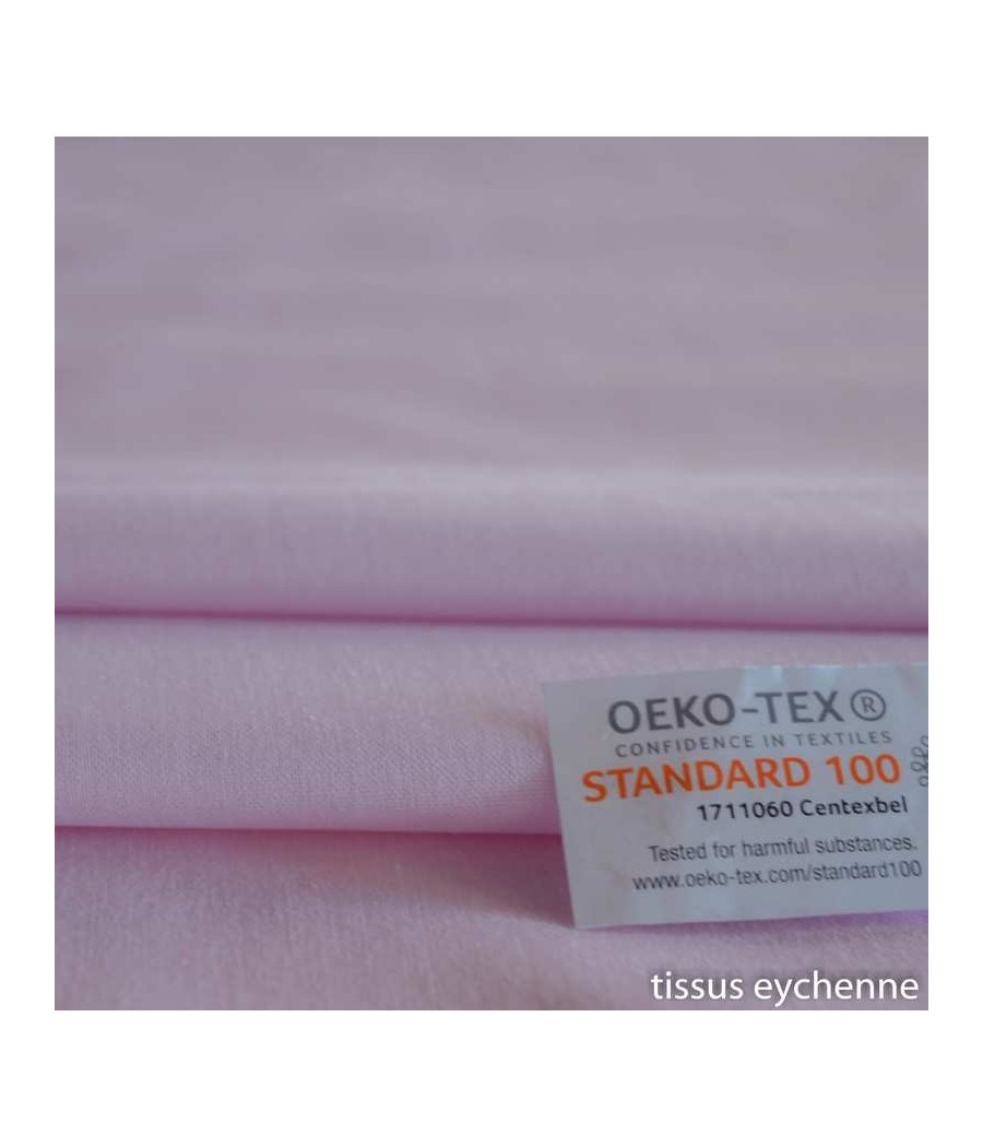Tissu coton rose oeko-tex