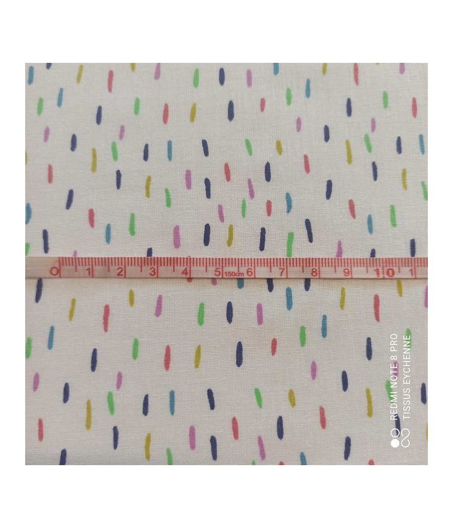 Tissu coton - petits traits...