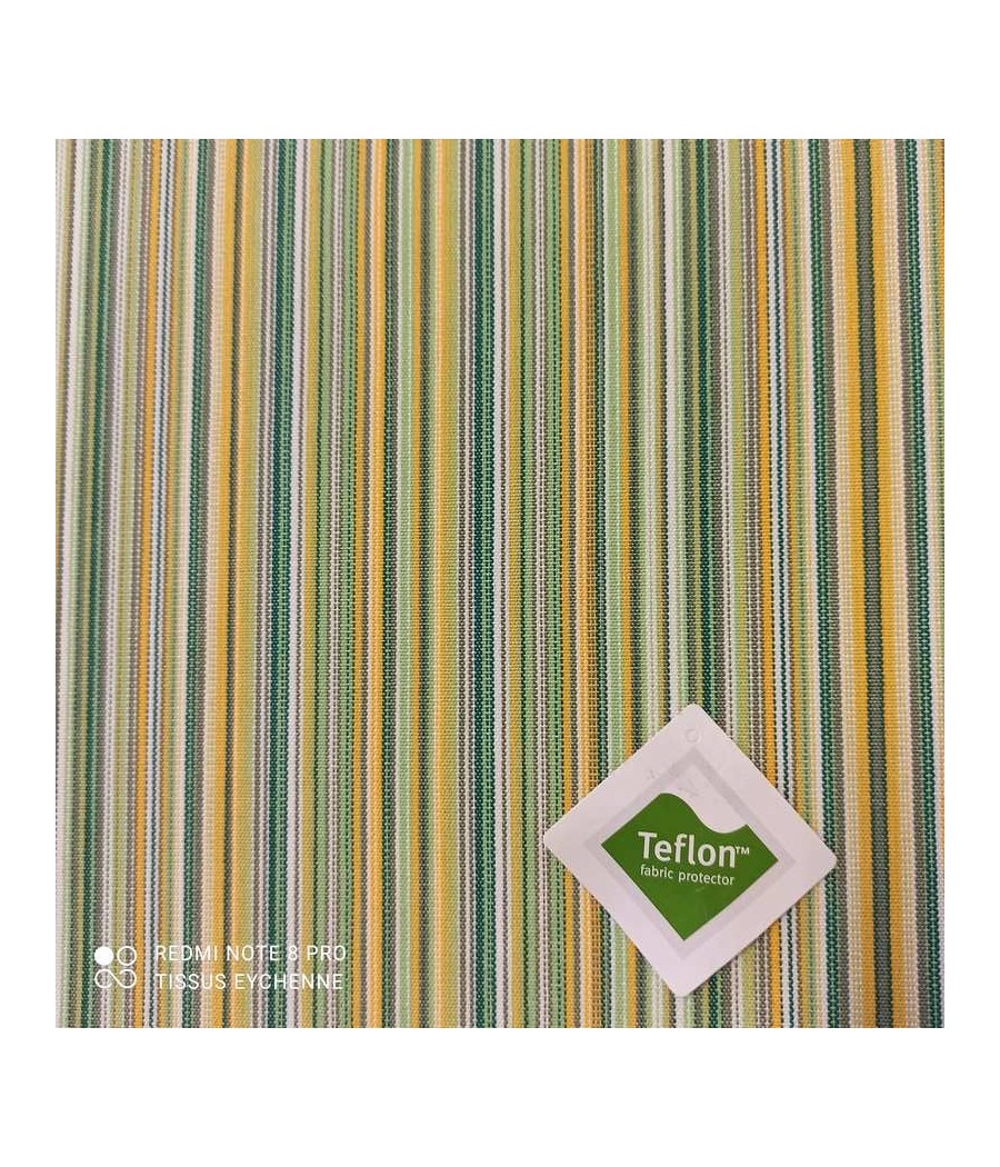 Toile bachette extérieure - 3m20 - rayure sineu - verte