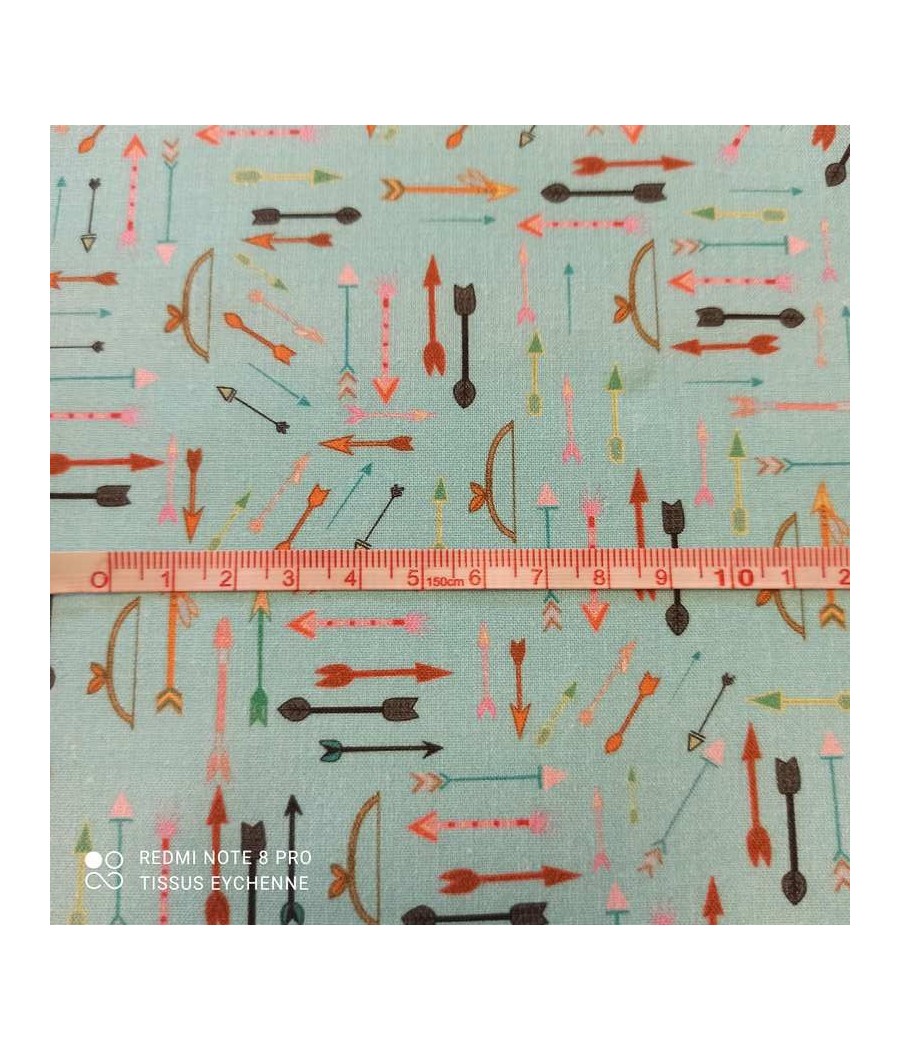 Tissu coton - Flèches - bleu