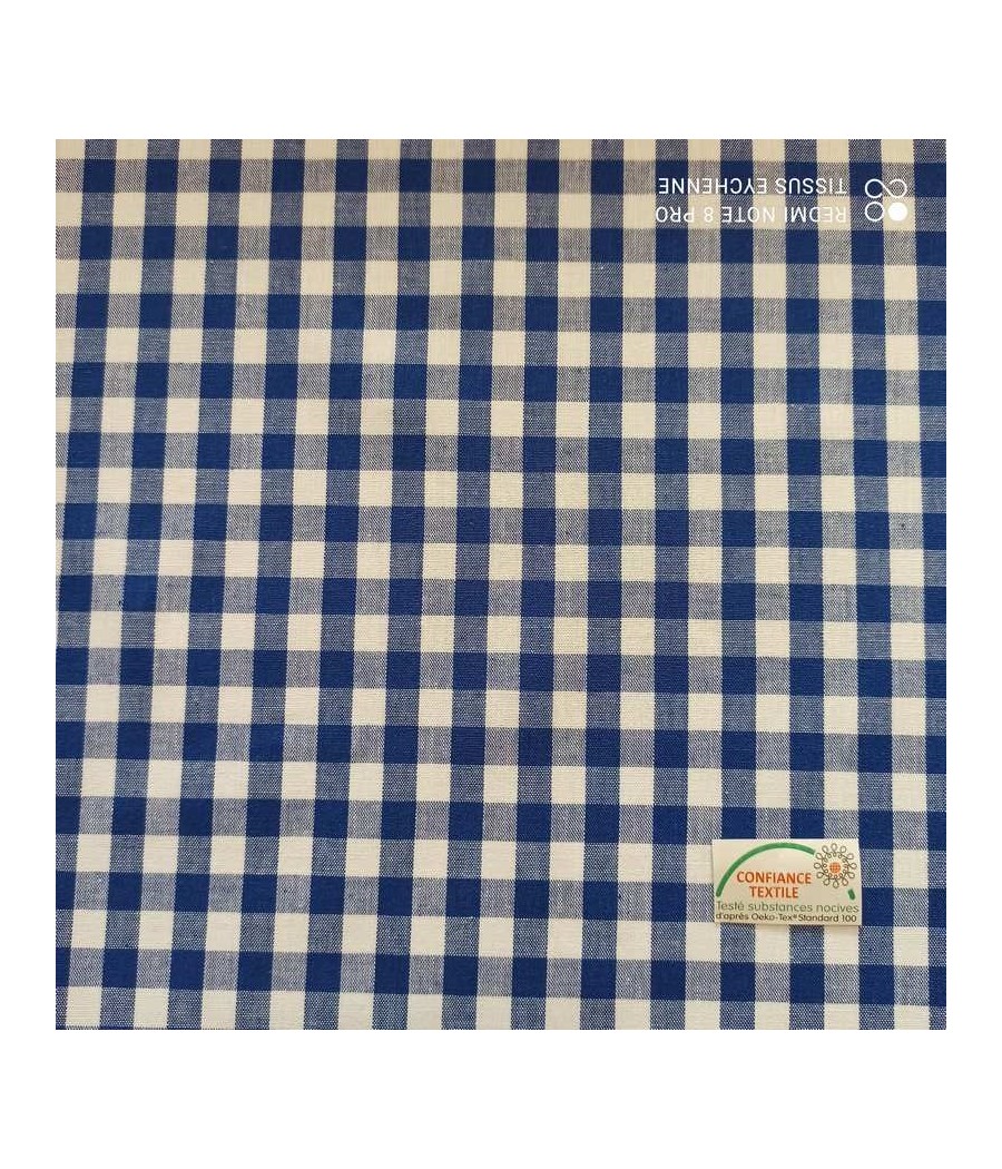 Coton Vichy 2mm bleu