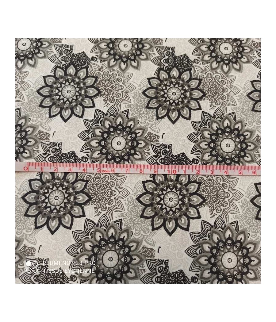 Tissu coton - Rosace Agata...