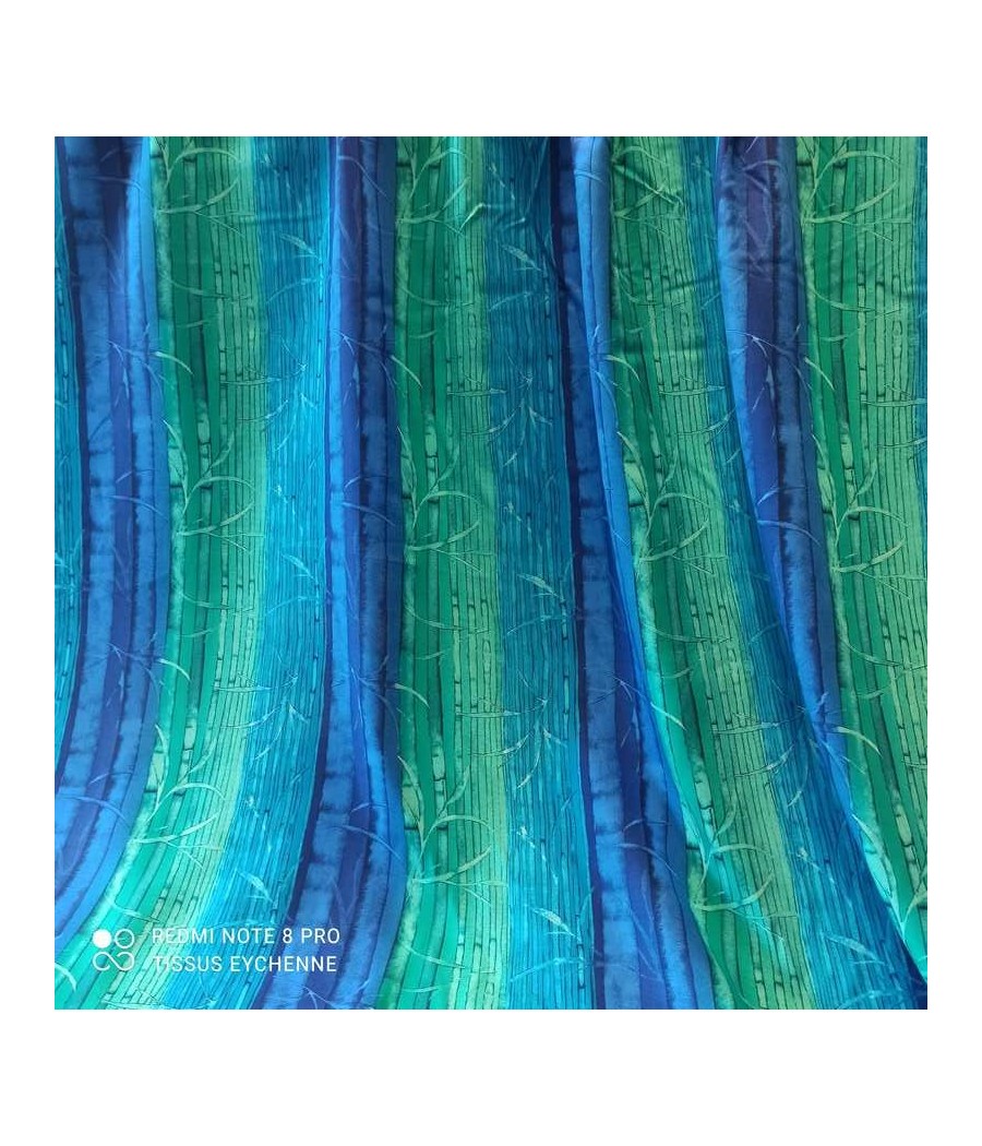 Tissu viscose - feuille de bambou - Oekotex - Bleu