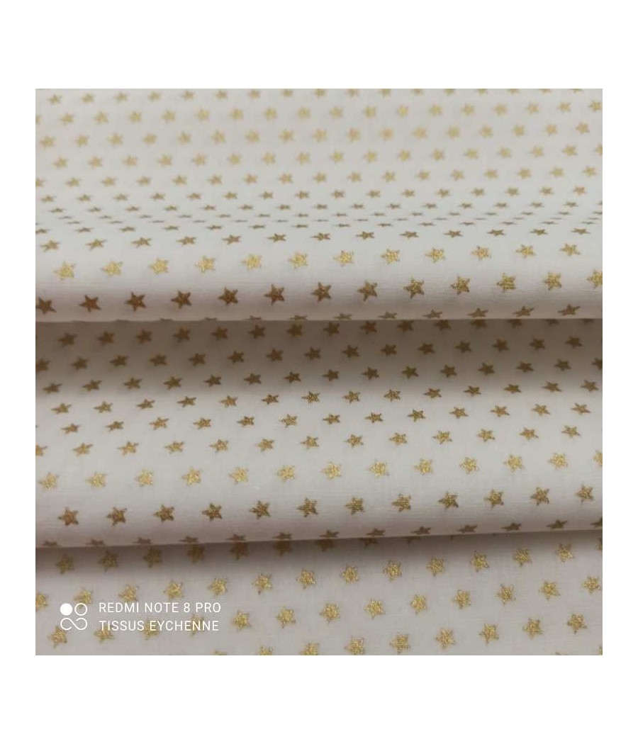 Coton Noel étoiles blanc...