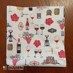 Coupon - coton enduit - vin - 50x50cm