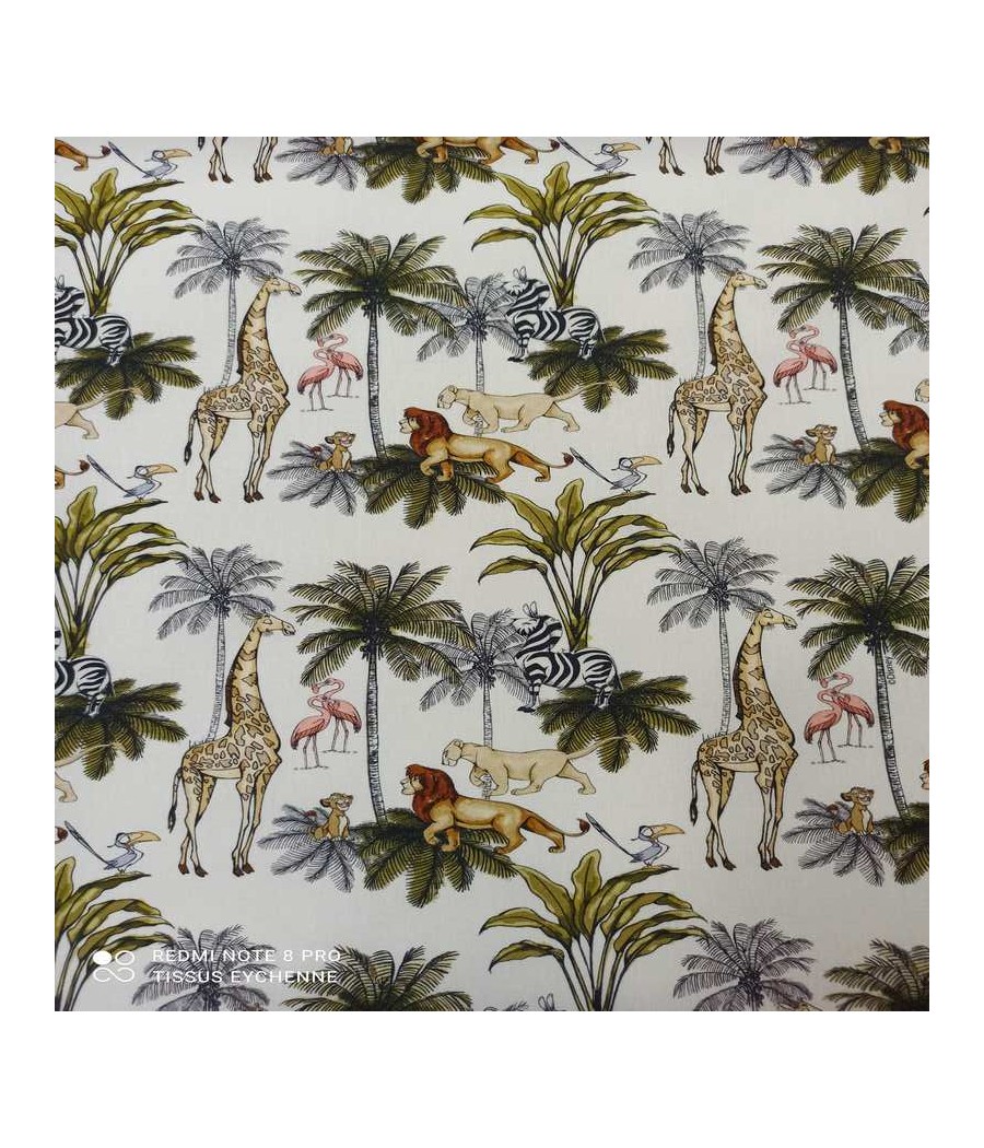 Tissu coton - Licence - Roi lion et Simba