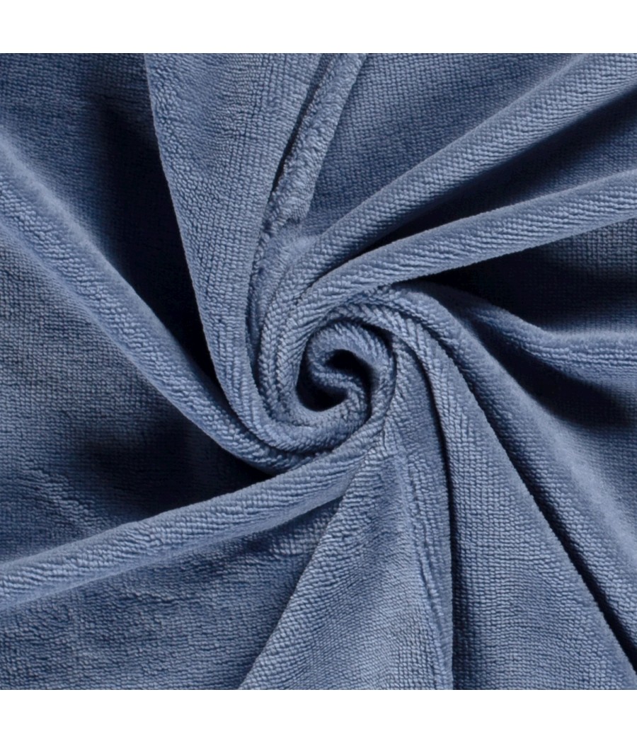 Tissu éponge BAMBOU doudou - Bleu Jean's