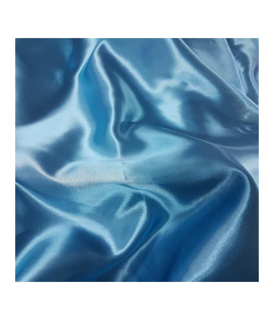 Dispo en magasin - Tissu satin fluide turquoise