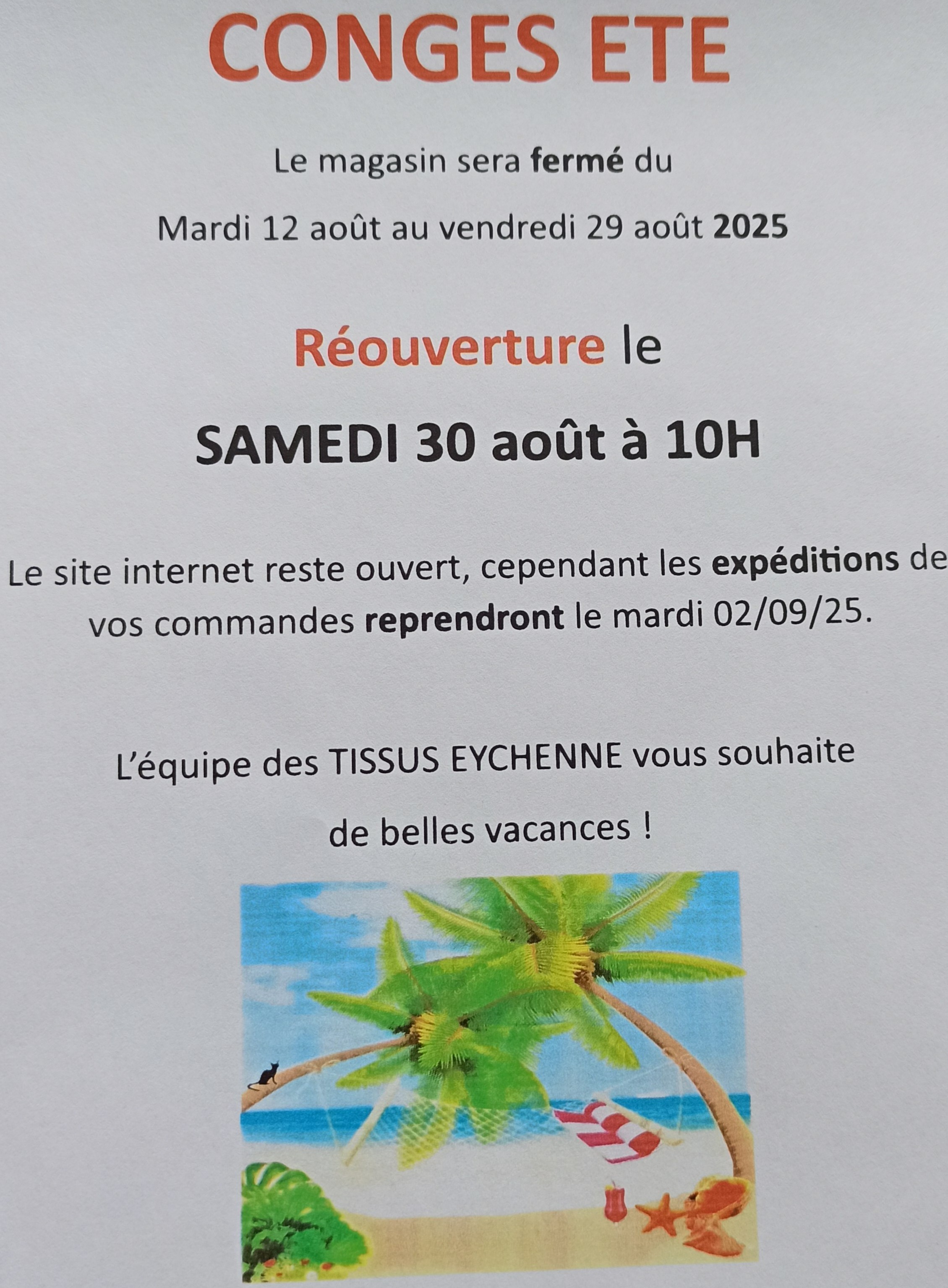CONGES ETE 2025