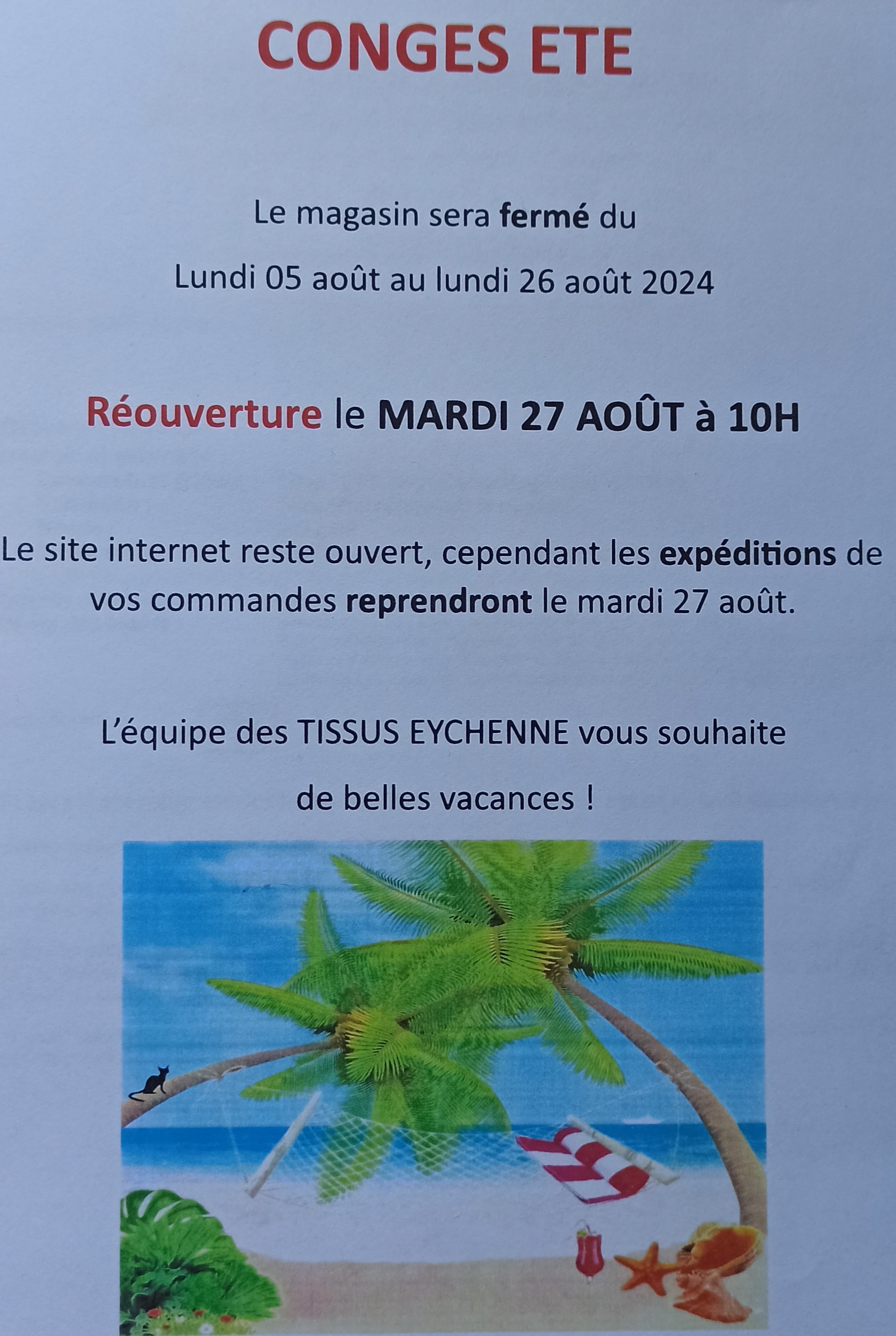 CONGES ETE 2024